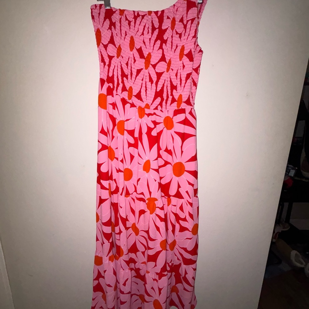 Floral Pink and Red Maxi Dress - Picture 3 of 5